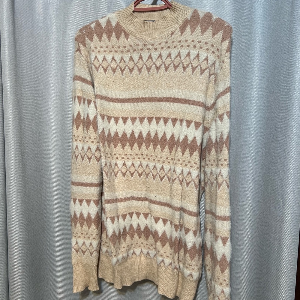 Women’s Beige Patterned Sweater - Picture 4 of 6